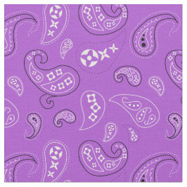 Bright Lila Paisley Western Bandana Print Tyg