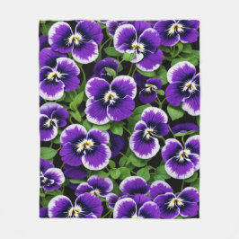 Bright Lila Pansies Fleecefilt