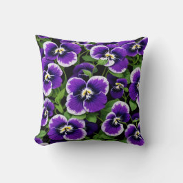 Bright Lila Pansies Kudde