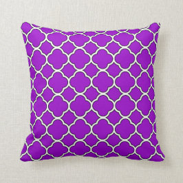 Bright Lila Quatrefoil Dekorativ kudde