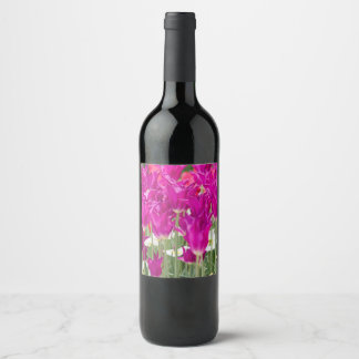 Bright Lila Rosa Positions Vinflaska Etikett