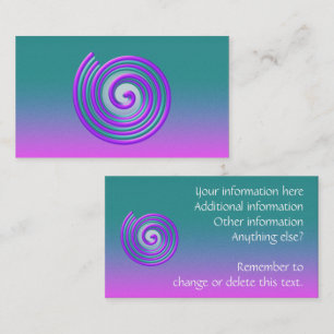 Bright Lila & Teal Spiral Mönster Visitkort