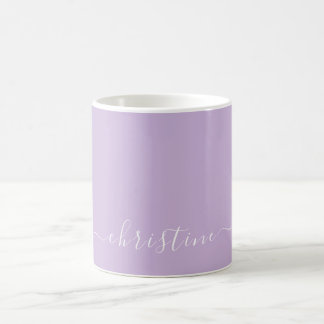 Bright Lilac Mauve White Minimalist Namn 015 Kaffemugg