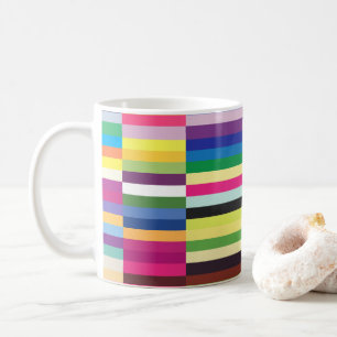 Bright Linjer Multifärgad Rand Mönster Office Kaffemugg