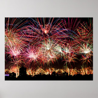 Bright Ljus, Big City Fireworks-utskrift Poster