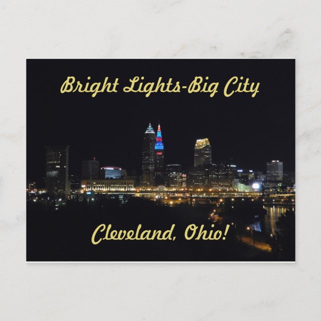 Bright Ljus Cleveland Ohio-vykort Vykort (Framsida)