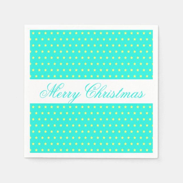 Bright Lycklig Teal God jul Pappersservett (Framsidan)