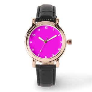 Bright Magenta Solid Färg Armbandsur