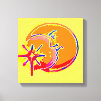 Bright man i Måne Wrapped Canvas