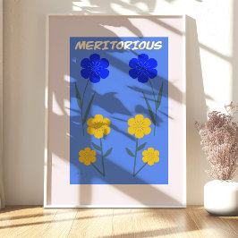 Bright Maximalist Blommigt Art-Vocab-Meritorious Perfect Poster