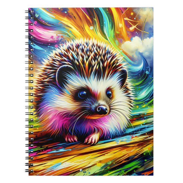 Bright Meadow Hedgehog Notebook Anteckningsbok (Framsidan)