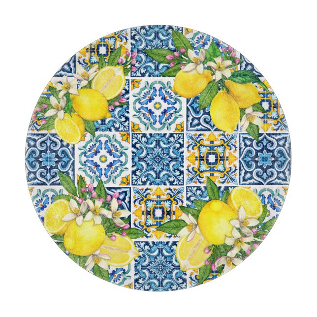 Bright Mediterranean Sicilian Tiles Citrus Lemons (Framsidan)