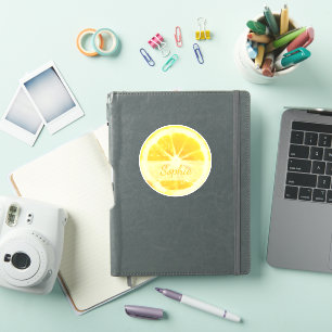 BRIGHT MEDITERRANEAN SUNSHINE GULT LEMON FRUIT KLISTERMÄRKEN