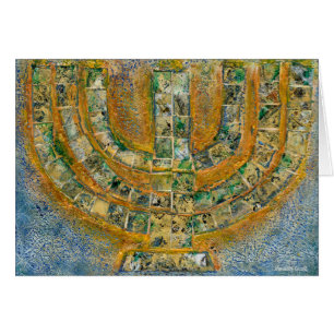 Bright Menorah-hälsningskort (tomt invändigt) Hälsningskort
