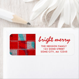 Bright Merry Red Sticka Knitting Play Adress Returadress Etikett