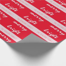 Bright Merry Script Red jul Family Namn Presentpapper
