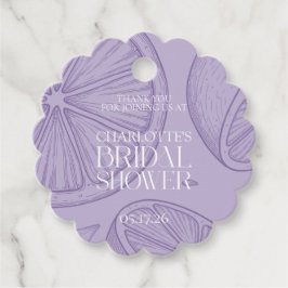 Bright Minimalist Citrus Bridal Shower Gåvor Etiketter