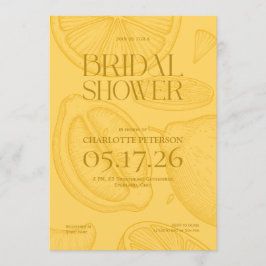 Bright Minimalist Citrus Bridal Shower invite Inbjudningar
