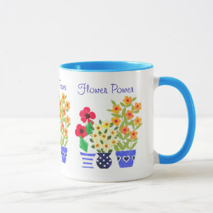 Bright Modern Flowers in Pots Mugg