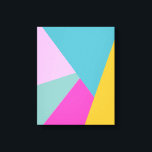 Bright Modern Geometric Shapes Art | Ägg och Rosa Canvastryck<br><div class="desc">En färgstark geometrisk utformning av abstrakten i ljust och fetstilt färg av shock rosa,  turkos och gult.</div>