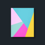 Bright Modern Geometric Shapes Art | Ägg och Rosa Canvastryck<br><div class="desc">En färgstark geometrisk utformning av abstrakten i ljust och fetstilt färg av shock rosa, turkos och gult.</div>