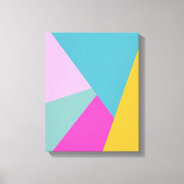 Bright Modern Geometric Shapes Art | Ägg och Rosa Canvastryck (Framsida)