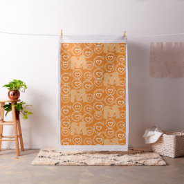 Bright Monogram och Hearts Mönster Tyg