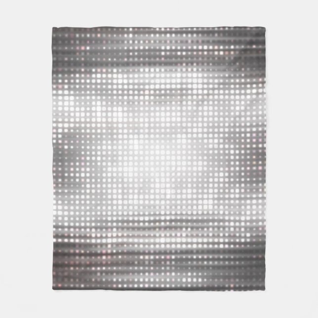 Bright Mosaic: Glossy Grått Abstrakt. Fleecefilt (Framsidan)