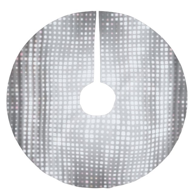 Bright Mosaic: Glossy Grått Abstrakt. Julgransmatta Borstad Polyester (Framsidan)