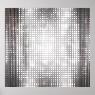 Bright Mosaic: Glossy Grått Abstrakt. Poster