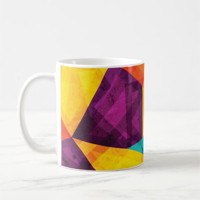 Bright Mosaic Grunge Seamless Mönster Kaffemugg (Vänster)