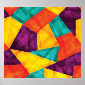 Bright Mosaic Grunge Seamless Mönster Poster