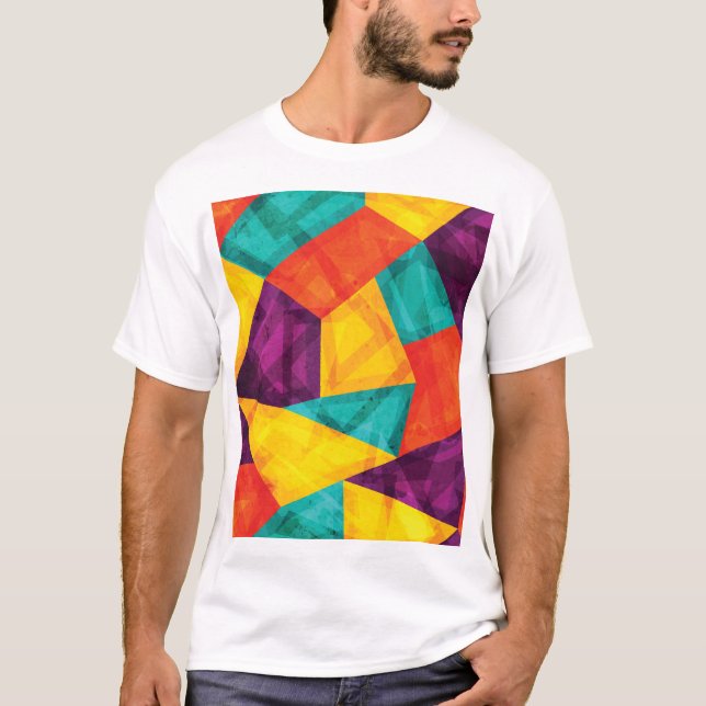 Bright Mosaic Grunge Seamless Mönster T Shirt (Framsida)