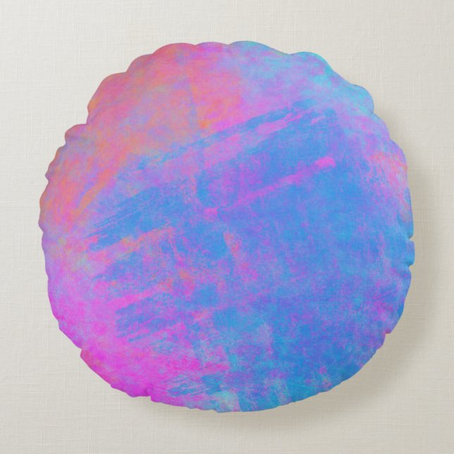 Bright Multifärgad Stänk Rund Kudde (Framsidan)