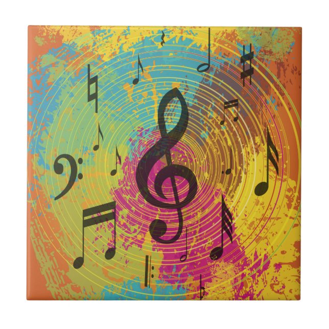 Bright Musik noter vid explosion av Färg Kakelplatta (Framsidan)