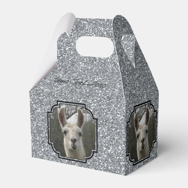 Bright N Sparkling Llama i Silver Presentaskar (Framsidan Sidan)