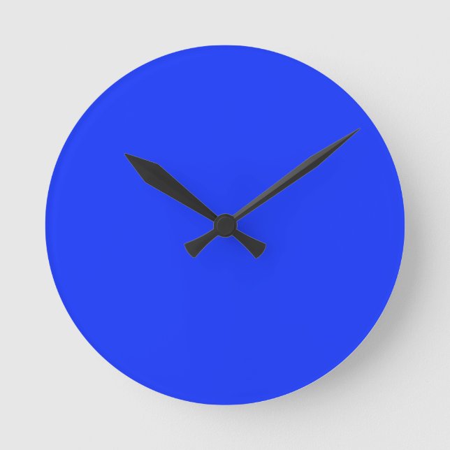 Bright Neon Blue Clock Rund Klocka (Framsida)