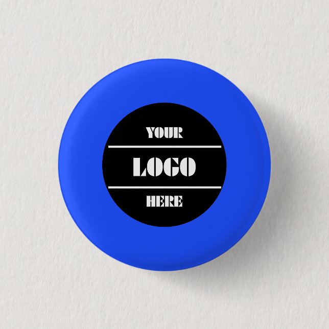 Bright Neon Blue Personalized Circle Badge Button Knapp (Framsida)