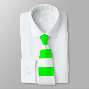 Bright Neon Chartreuse Grönt och White Rand Tie Slips
