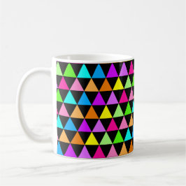 Bright Neon Colors Triangles Printed Mug Cup Kaffemugg