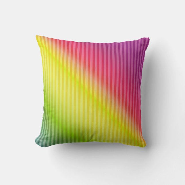 Bright neon fluorescerande gradient reginbow ombre kudde (Framsida)