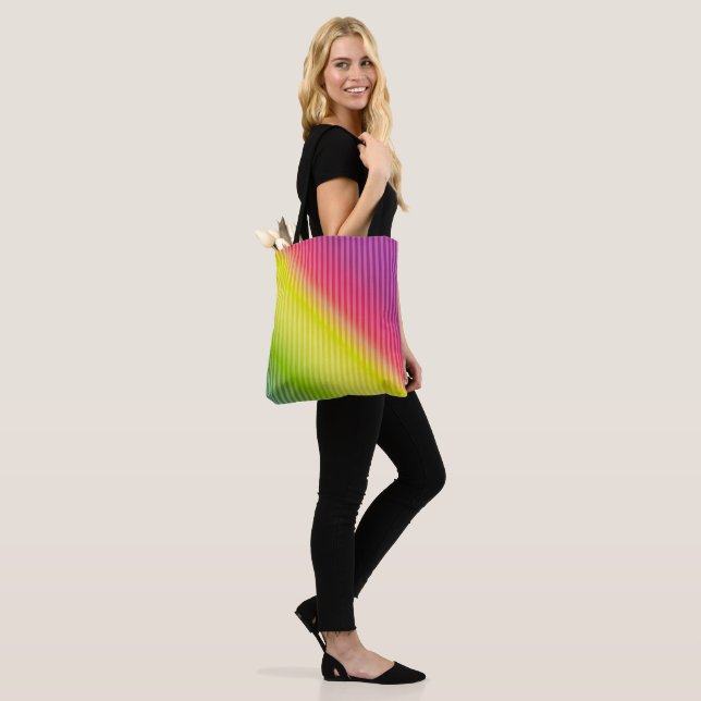 Bright neon fluorescerande gradient reginbow ombre tygkasse (På modell)