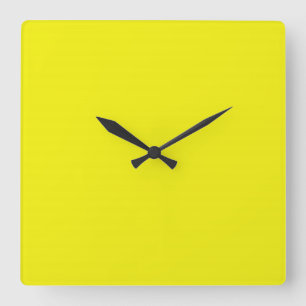 Bright Neon Gult Clock Fyrkantig Klocka
