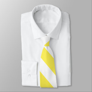 Bright Neon Gult och vit, rand Necktie Slips