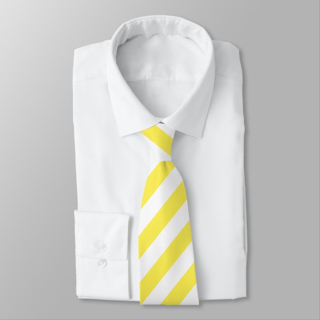 Bright Neon Gult och White Rand Necktie Slips (Bunden)