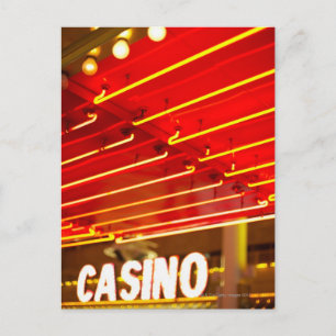Bright neon ljus framför kasino, Las Vegas Vykort