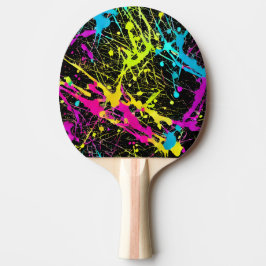 Bright Neon Paint Splatter Pingisracket
