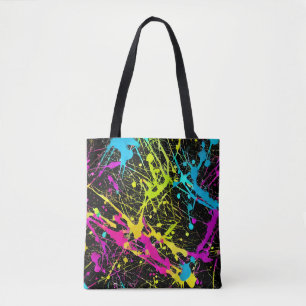 Bright Neon Paint Splatter Tygkasse