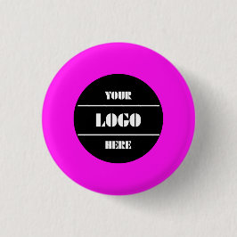 Bright Neon Pink Personalized Circle Badge Button Knapp