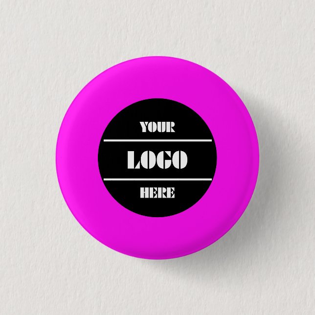 Bright Neon Pink Personalized Circle Badge Button Knapp (Framsida)